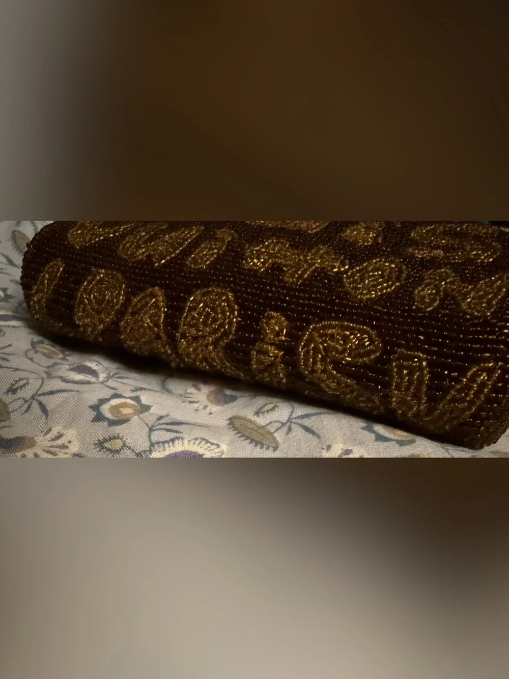 Gold Beaded Wristlet Pouch - Designer Style